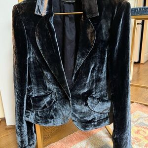 BCBGMaxAzria navy blue soft velvet blazer